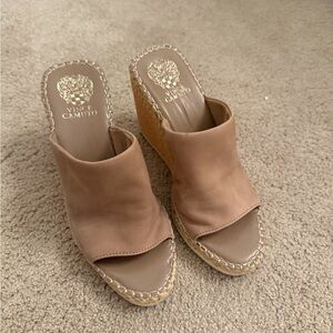 Vince Camuto Brown Woven Mules